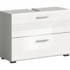Hioshop Copa wastafel 2 lades wit hoogglans- lichtgrijs