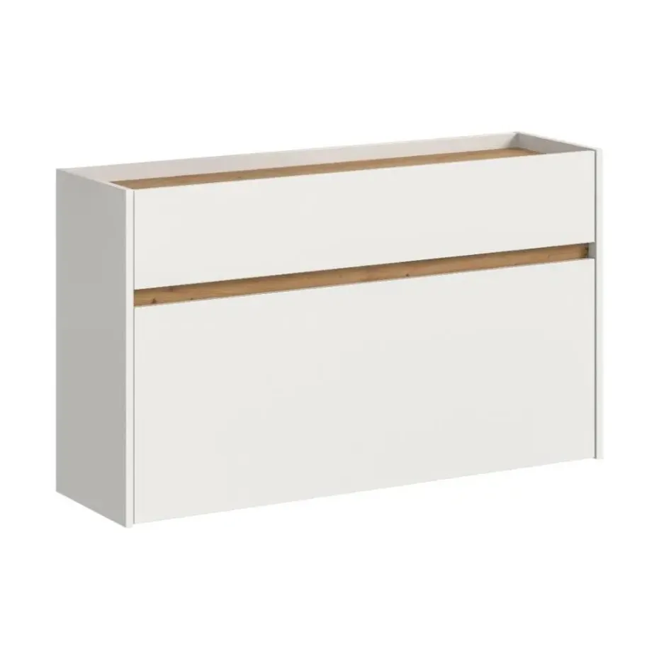Hioshop Drive schoenenkast 1 vouwdeur- 1 lade wit