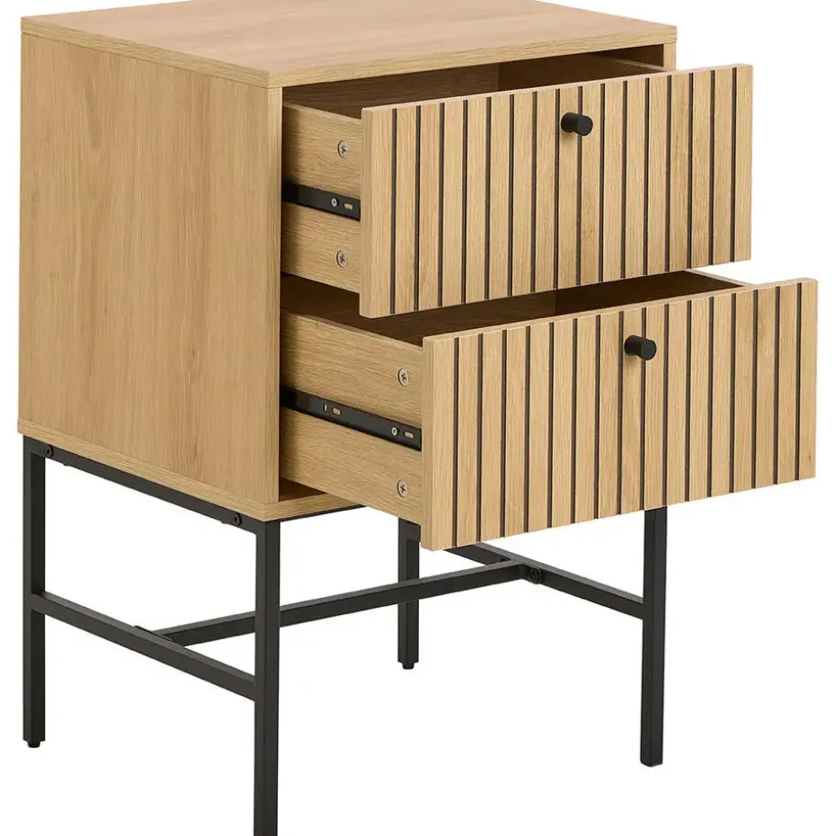 Hioshop Dylan nachtkastje 2 lades natuur