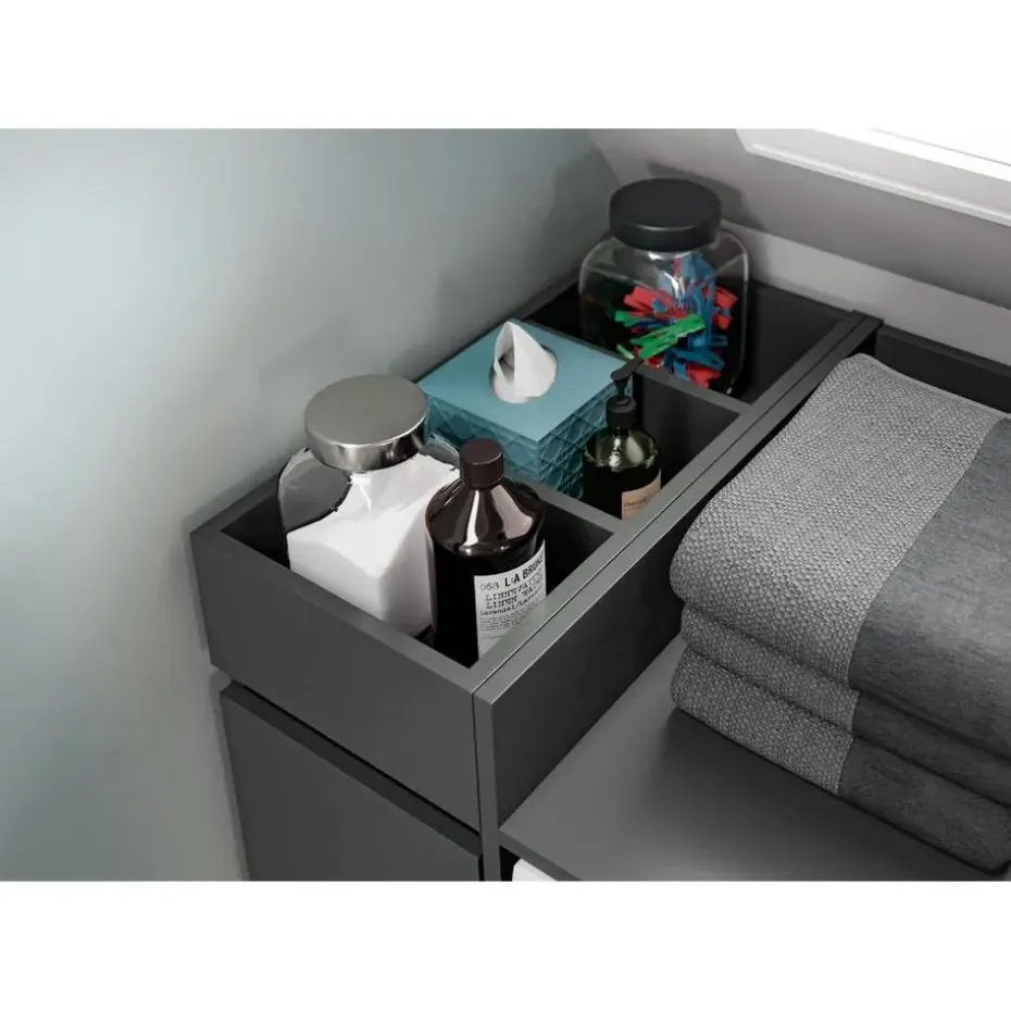 Hioshop Free badkamerkast 1 lade- 3 planken antraciet