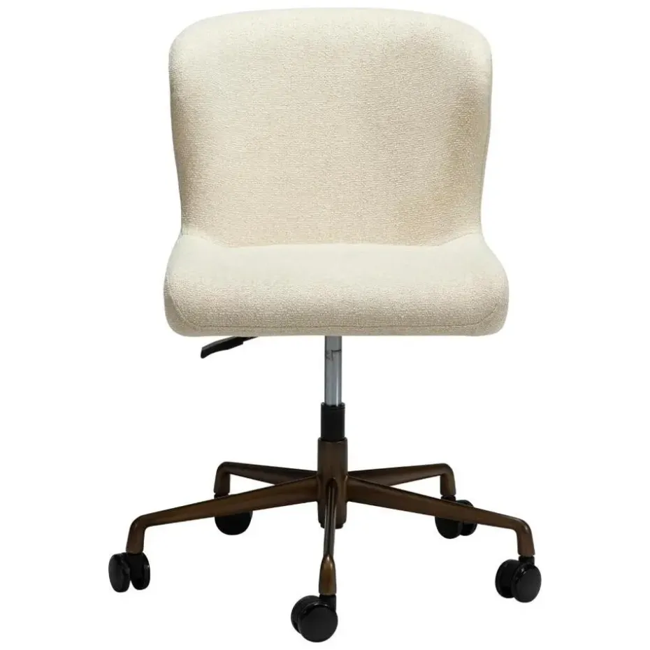 Hioshop Glam Dan-Form kantoorstoel bouclé offwhite