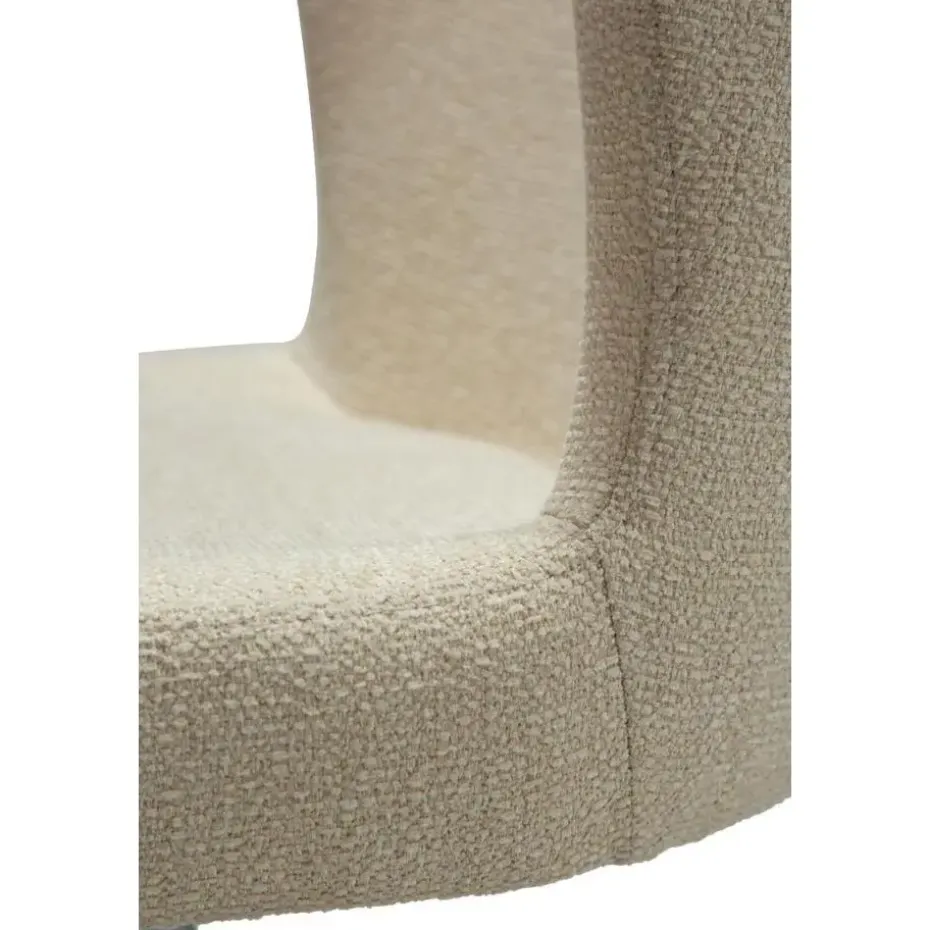 Hioshop Glam Dan-Form kantoorstoel bouclé offwhite