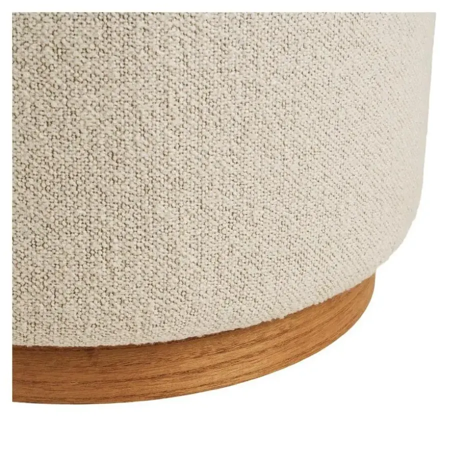 Hioshop Gry poef Ø50cm zandkleurig