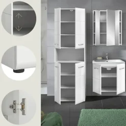 Hioshop Ice badkamer I61 wit hoogglans- wit
