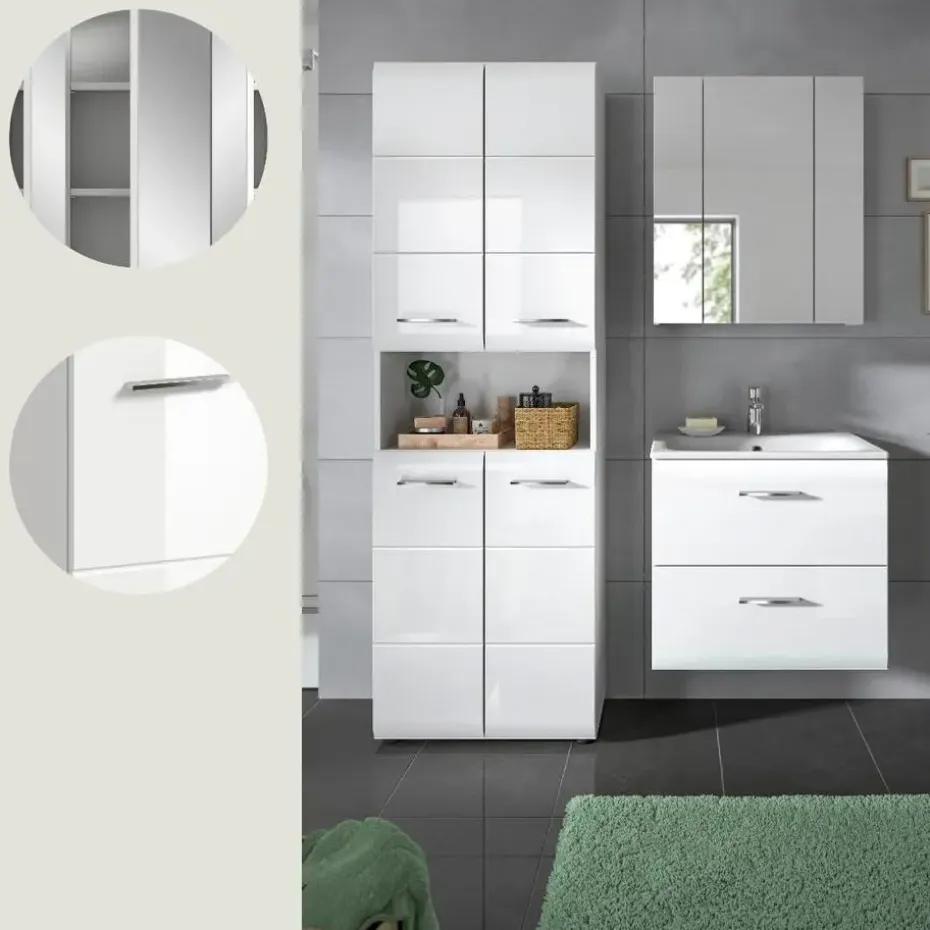 Hioshop Ice badkamer I55 wit hoogglans- wit