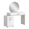 Hioshop Ice kaptafel inclusief spiegel 1 deur- 2 lades wit hoogglans- wit