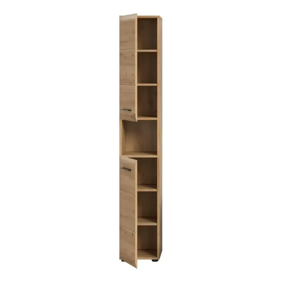 Hioshop Ice kolomkast 2 deuren- 1 plank eiken decor