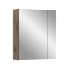 Hioshop Ice spiegelkast zwart mat- eiken decor