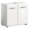 Hioshop Ice wastafel 2 deuren wit hoogglans- wit