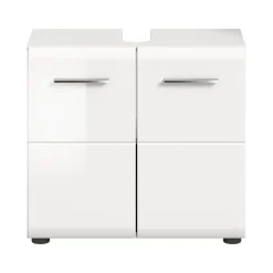 Hioshop Ice wastafel 2 deuren wit hoogglans- wit