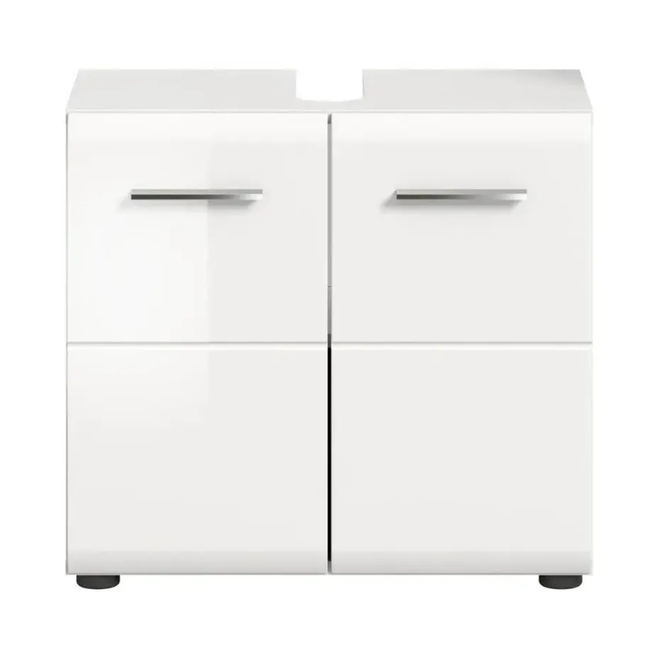 Hioshop Ice wastafel 2 deuren wit hoogglans- wit