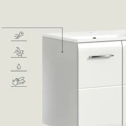 Hioshop Ice wastafel inclusief was 2 deuren wit hoogglans- wit