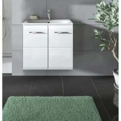 Hioshop Ice wastafel inclusief was 2 deuren wit hoogglans- wit