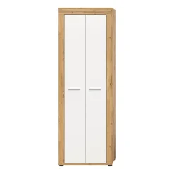 Hioshop Jam schoenenkast 2 deuren wit- eik decor