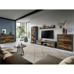 Hioshop Jam wandkast wandplank 1 plank eiken decor