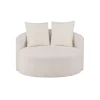 Hioshop Kelso bank Ø116cm 2 persoons teddy wit
