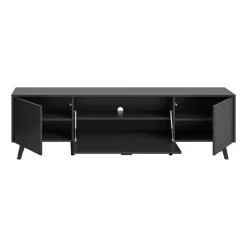 Hioshop Linea dressoir 2 deuren 1 klepdeur mat grijs