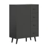 Hioshop Linea dressoir 4 laden 1 deur mat grijs