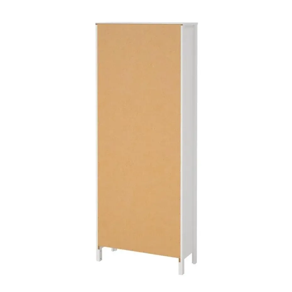 Hioshop Madrid vitrinekast 2 glazen deuren 3 laden wit