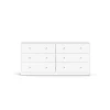 Hioshop Maria kommode breed met 6 lades- wit