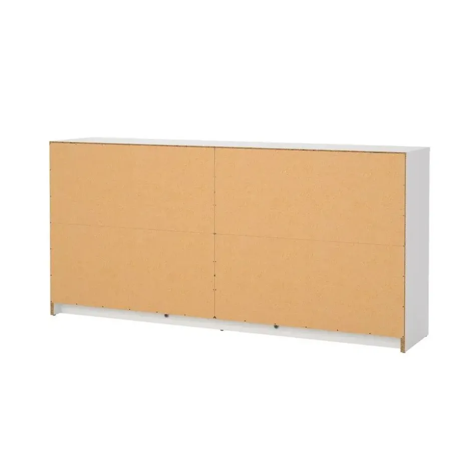 Hioshop Maria kommode breed met 6 lades- wit