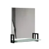 Hioshop Matix spiegel bad met plank blauw- grijs