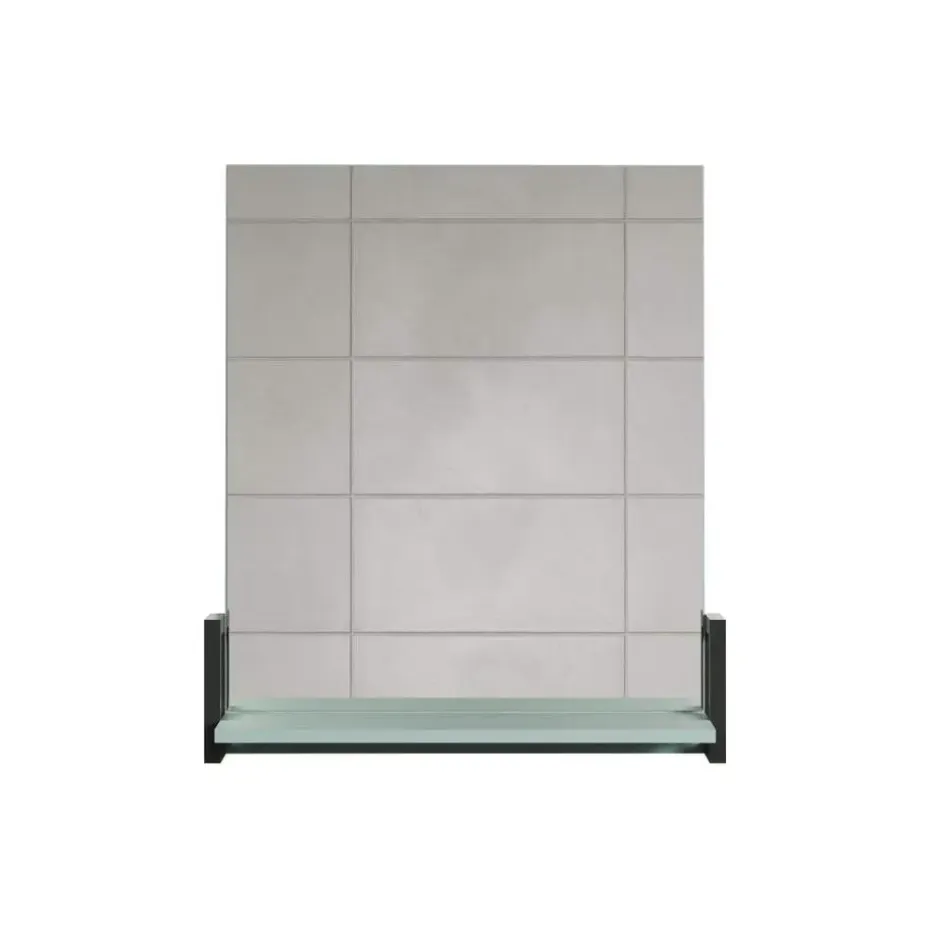 Hioshop Matix spiegel bad met plank blauw- grijs