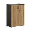 Hioshop Mone badkamerkast 2 deuren eiken decor- donkergrijs