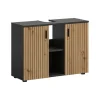 Hioshop Mone wastafel 2 deuren- 2 planken eiken decor- donkergrijs