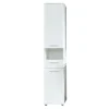 Hioshop Monte kolomkast 2 deuren- 1 lade- 1 open vak wit- wit hoogglans