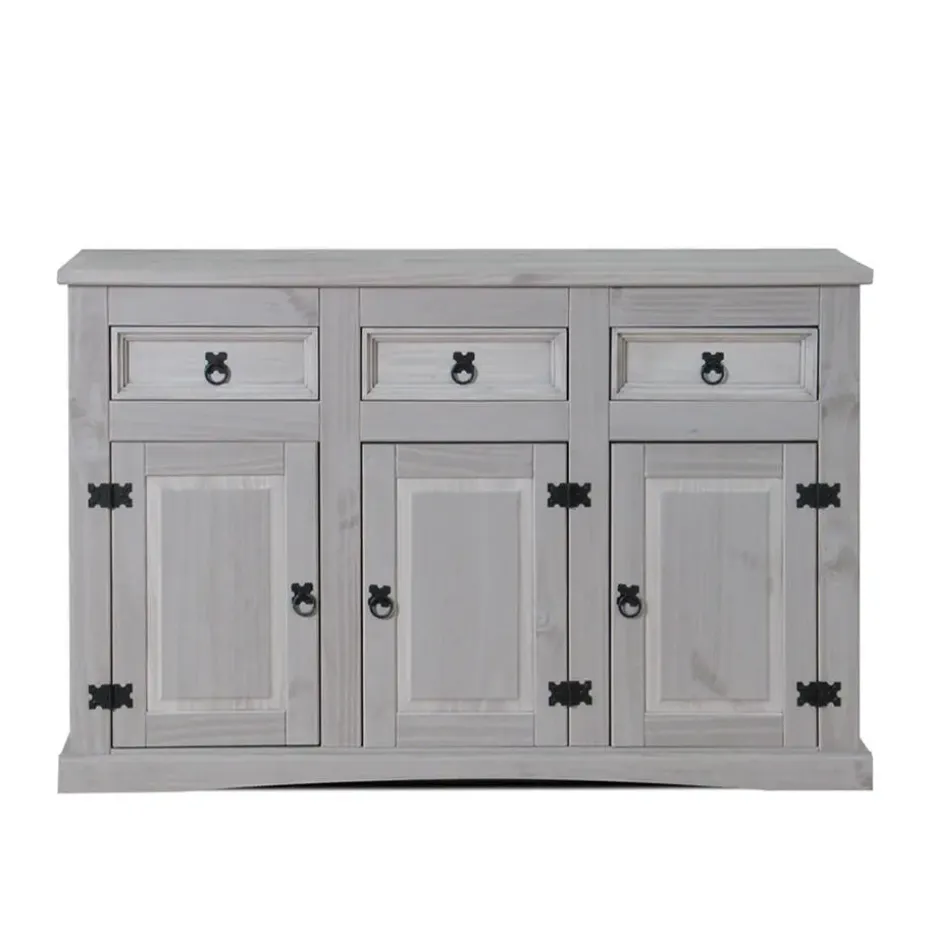 Hioshop New Mexico dressoir 132 cm breed grijs