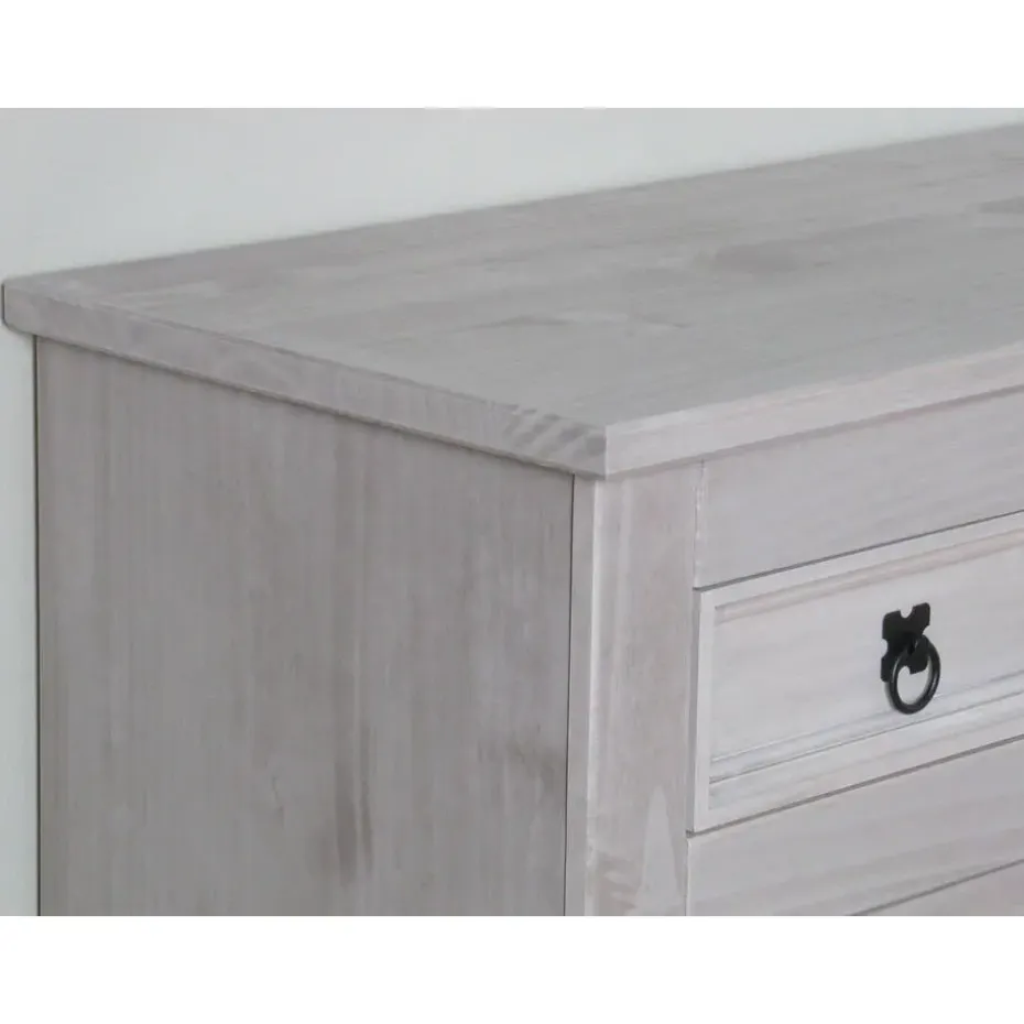 Hioshop New Mexico dressoir 132 cm breed grijs