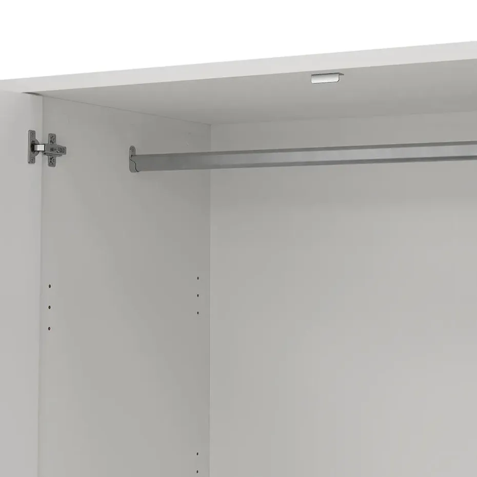 Hioshop Next kledingkast 4 deuren 2 lades 197x200cm wit