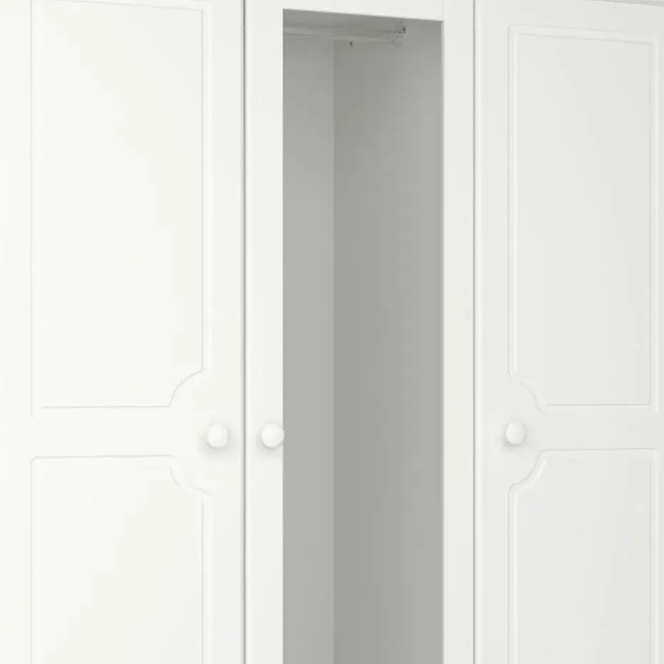 Hioshop Nilon kledingkast 3 deuren 5 laden wit