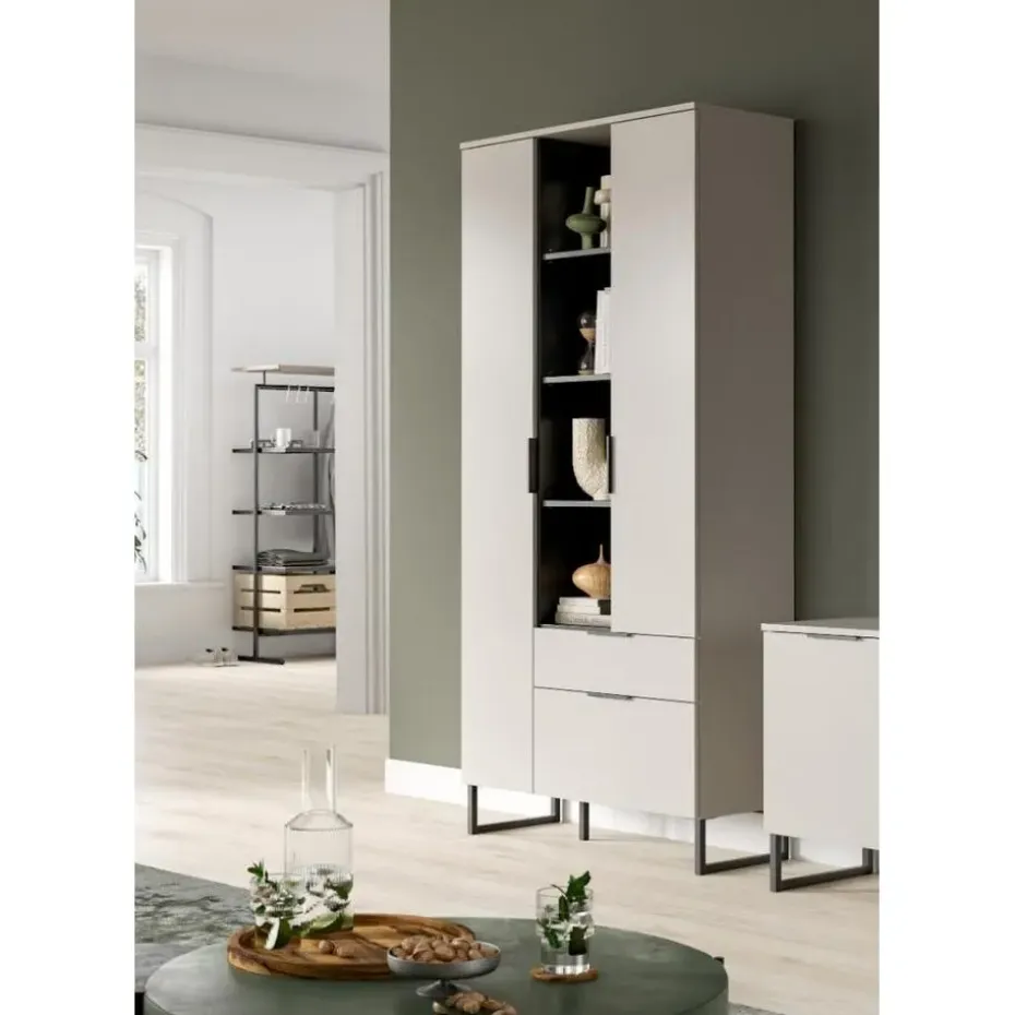 Hioshop Noida dressoir 2 deuren- 1 vouwdeur- 1 lade- 4 planken kasjmier decor