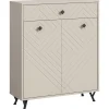 Hioshop Notes schoenenkast 2 deuren mat beige