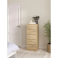 Hioshop Noulan commode 5 lades eiken decor