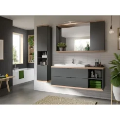 Hioshop Nuaro spiegelkast 1 deur grijs