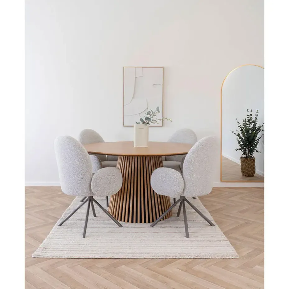 Hioshop Osaka eetkamertafel Ø140cm eik