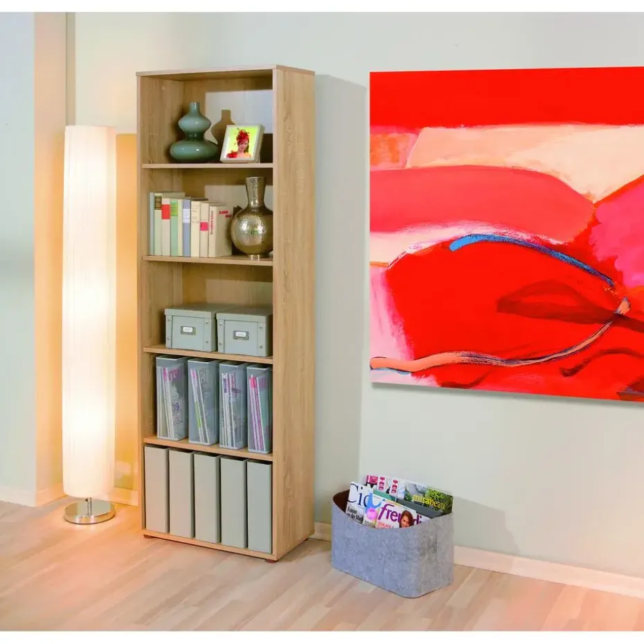 Hioshop Parim wandkast 5 ruimtes Sonoma eiken decor