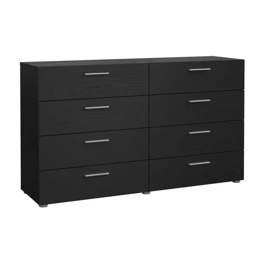 Hioshop Pepe kommode 8 lades zwarte structuur
