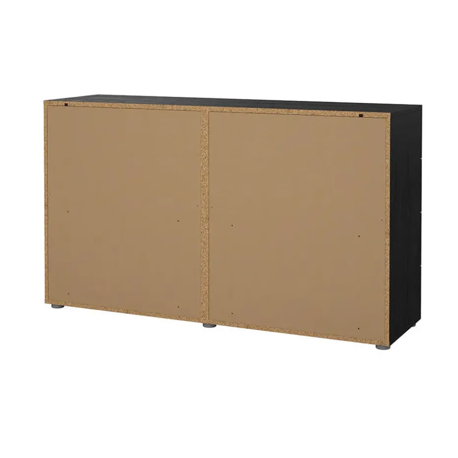Hioshop Pepe kommode 8 lades zwarte structuur