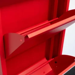 Hioshop Pisa schoenenkast rood metaal met 15 vakken