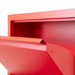 Hioshop Pisa schoenenkast rood metaal met 15 vakken