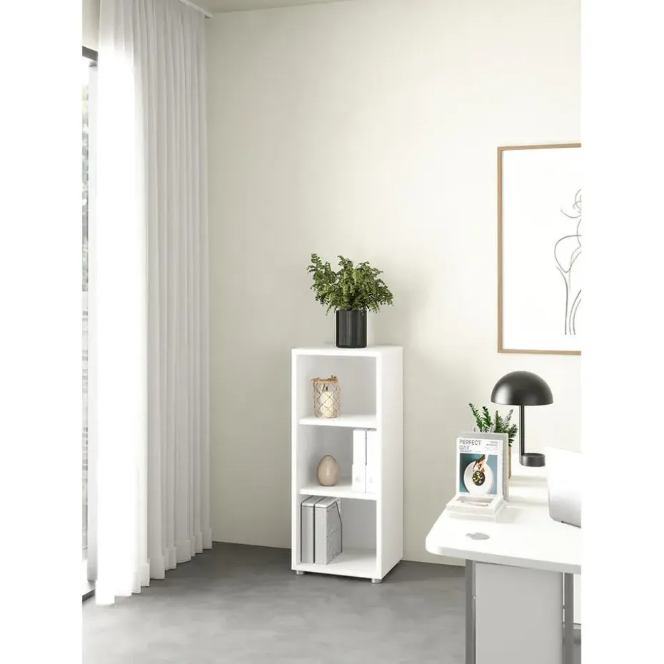 Hioshop Prima wandkast 3 vakken wit