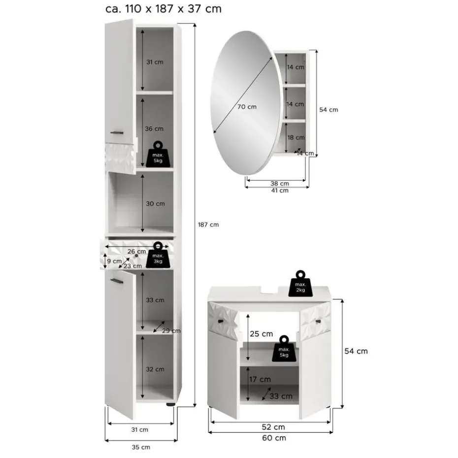 Hioshop Prisma badkamer P4 wit