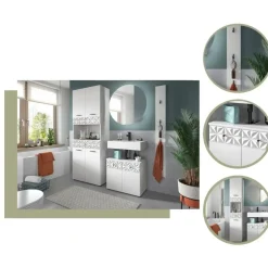Hioshop Prisma kolomkast 2 deuren- 1 lade- 1 plank wit