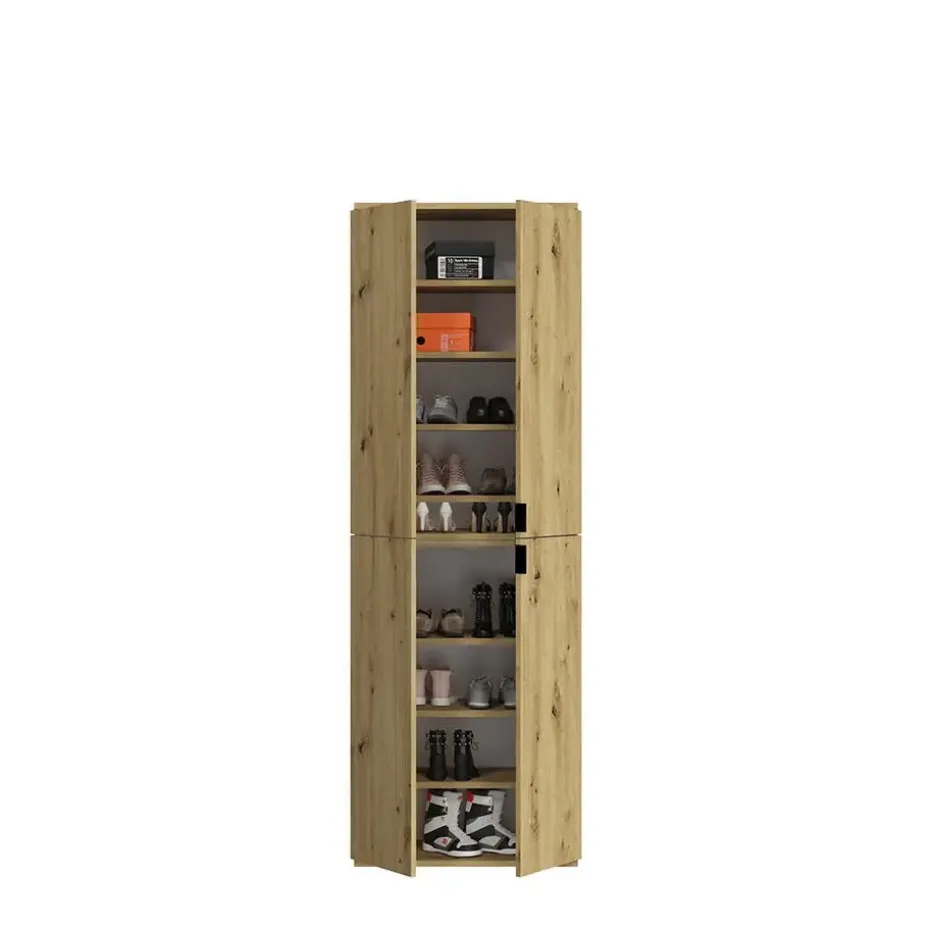 Hioshop ProjektX kledingkast 4 deuren eiken decor