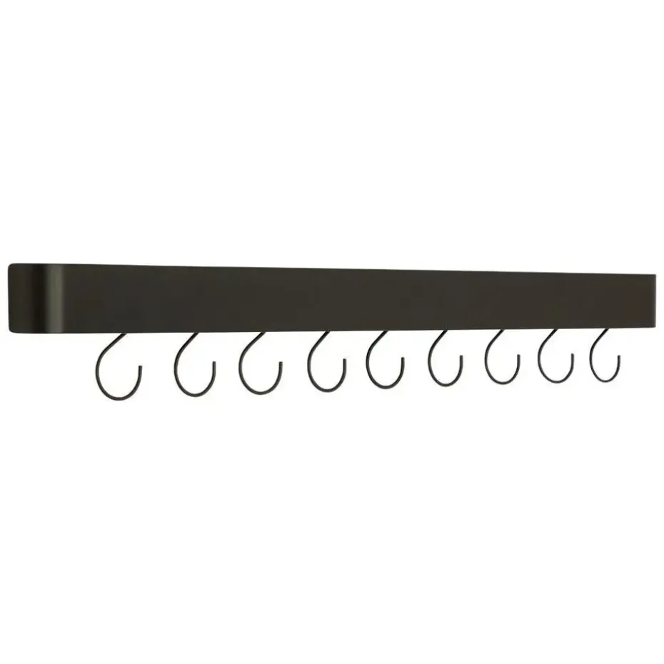 Hioshop Protopia Dan-Form wandplank met haken 9 haken fineer essen zwart