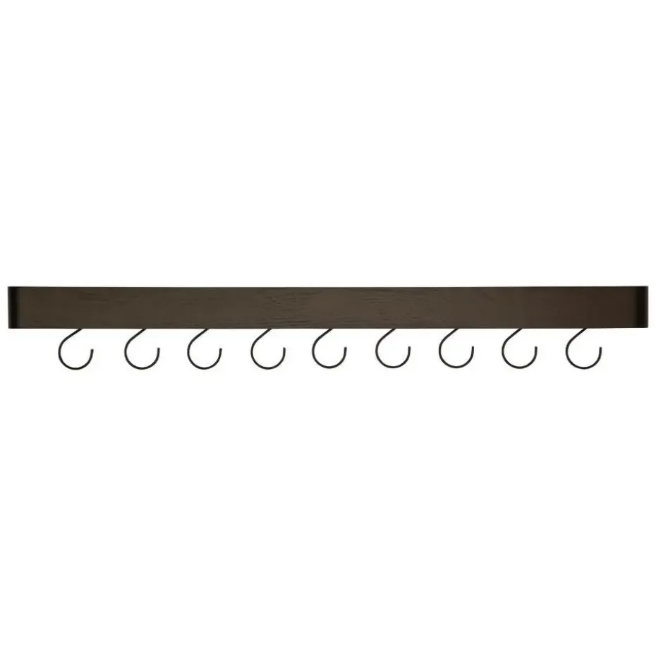 Hioshop Protopia Dan-Form wandplank met haken 9 haken fineer essen zwart